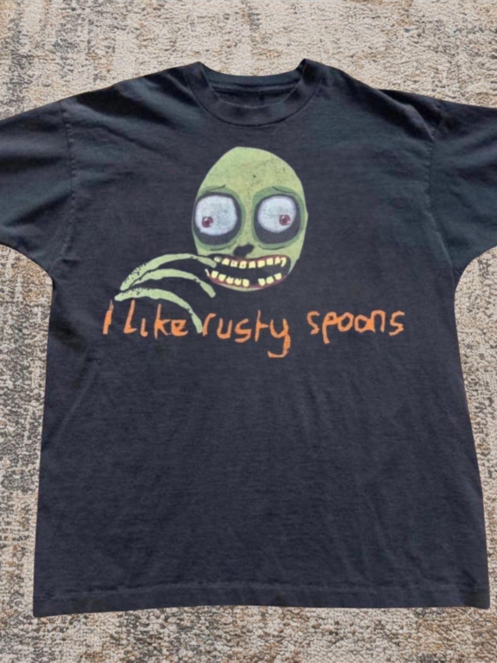 Gildan Black Tee with Green Monster and Orange Text